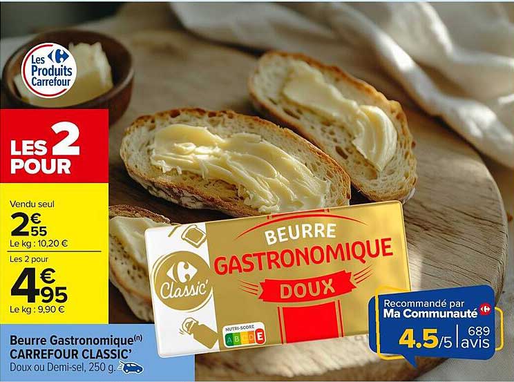 Beurre Gastronomique Doux Carrefour Classic
