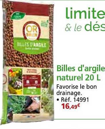 Billes d'argile naturel 20 L