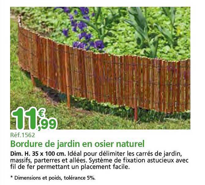 Bordure de jardin en osier naturel