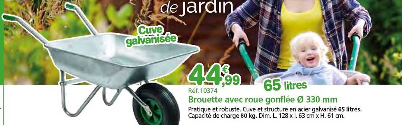 Brouette avec roue gonflée Ø 330 mm