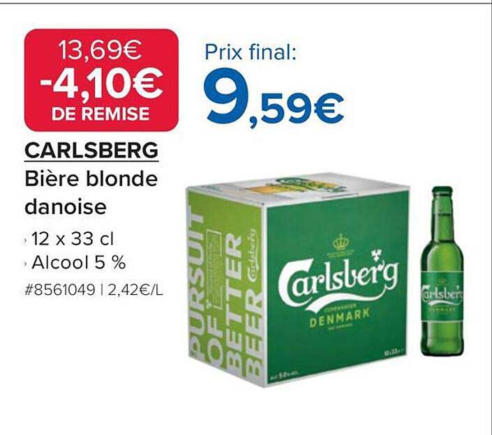 CARLSBERG Bière blonde danoise