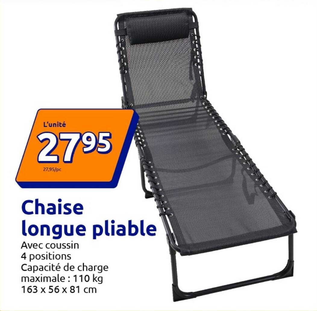 Chaise longue pliante