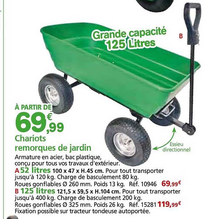 Chariots remorques de jardin