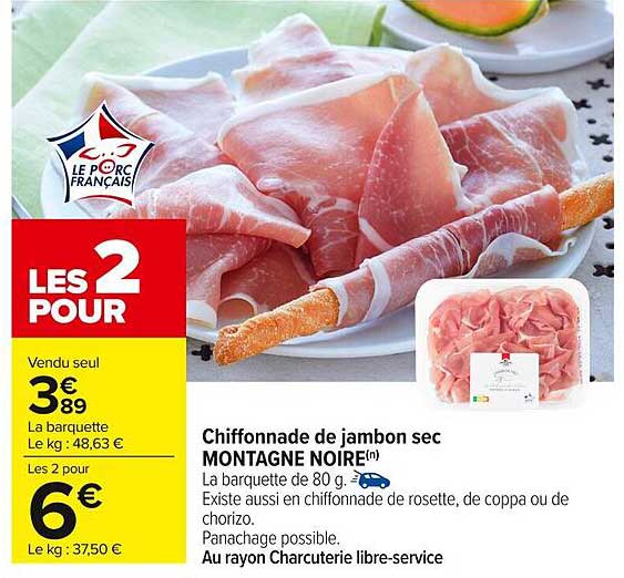 Chiffonnade de jambon sec MONTAGNE NOIRE