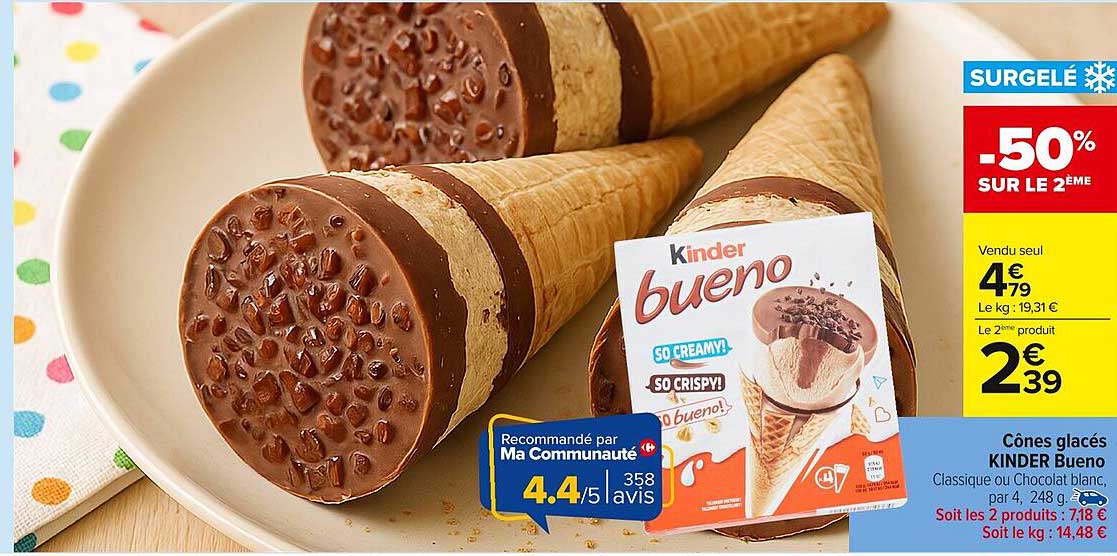 Cônes glacés KINDER Bueno