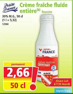 Crème fraîche fluide entière