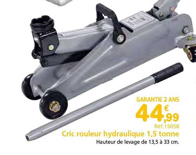 Cric rouleau hydraulique 1,5 tonne