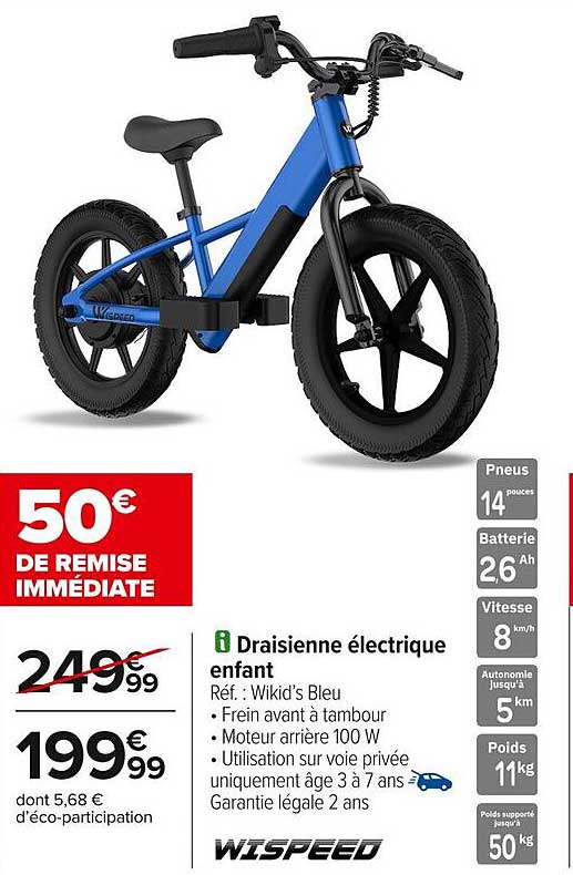Draisienne électrique enfant