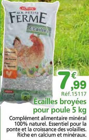 Écaille broyées pour poule 5 kg