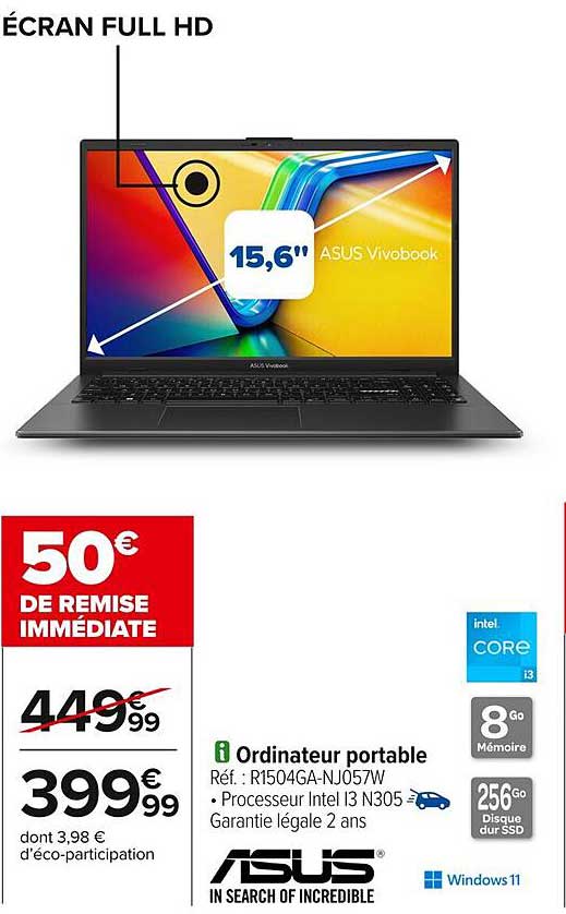 Écran Full HD - Ordinateur portable ASUS Vivobook