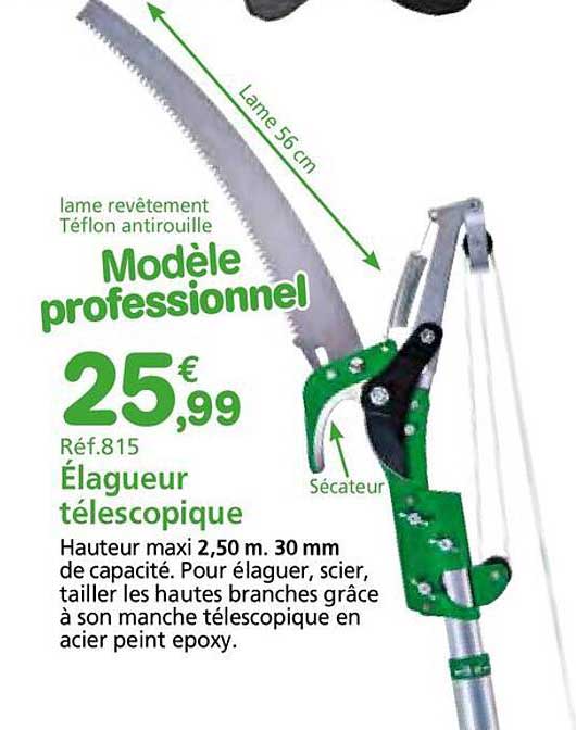 Élagueur télescopique Modèle professionnel