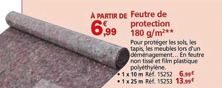 Feutre de protection 180 g/m²**