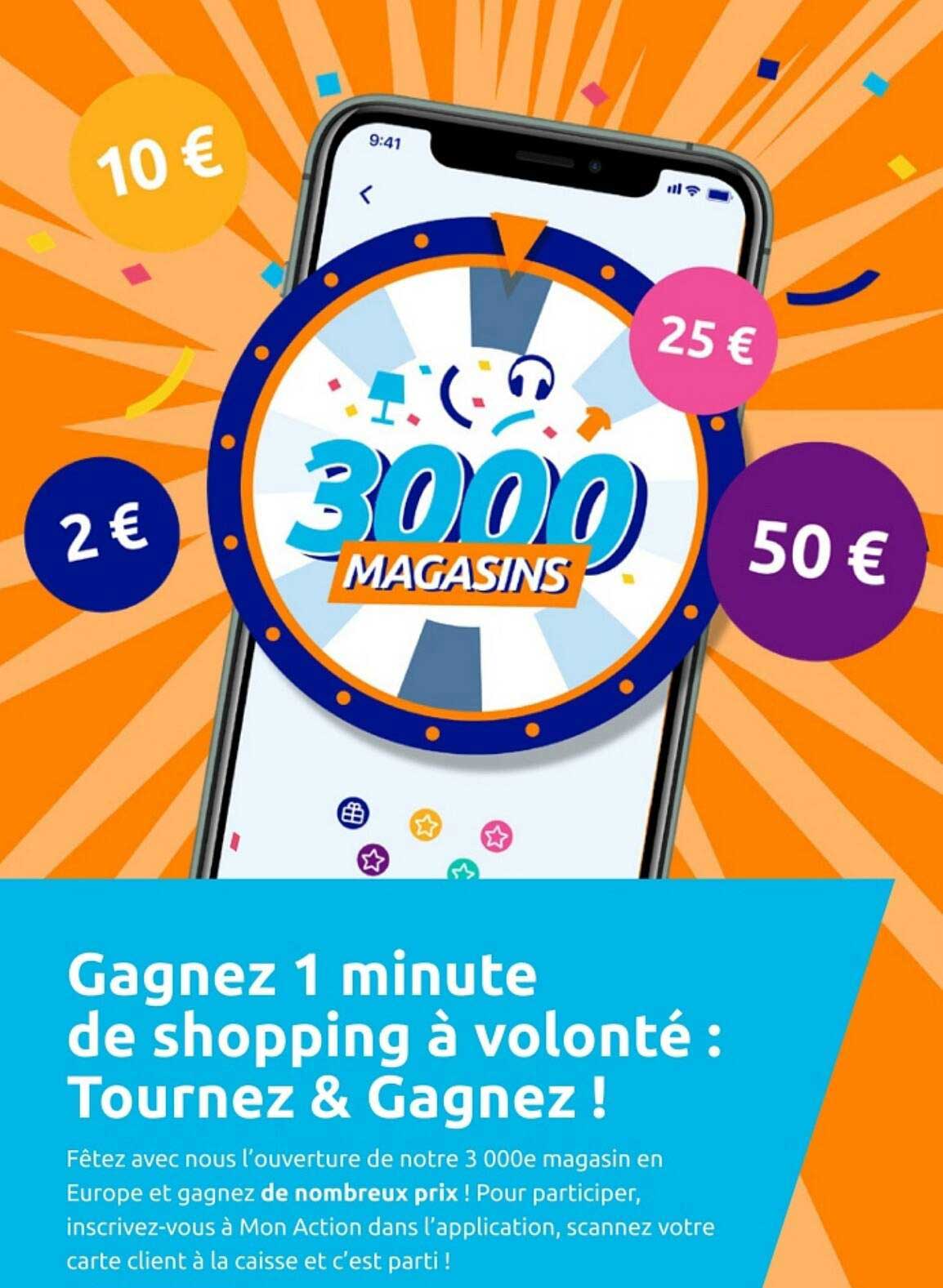 Gagnez 1 minute de shopping à volonté : Tournez & Gagnez !