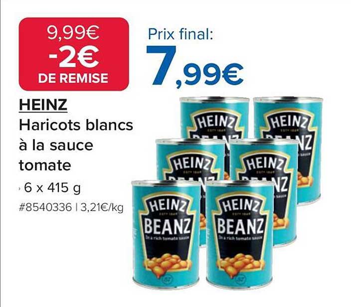 HEINZ Haricots blancs à la sauce tomate