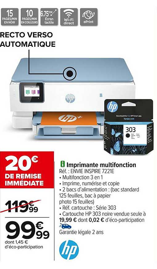 Imprimante multifonction Ref : ENVIE INSPIRE 7221E