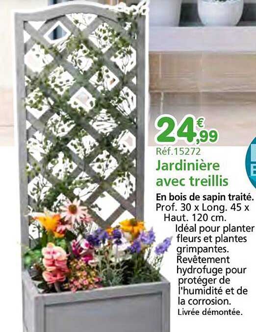 Jardinière avec treillis