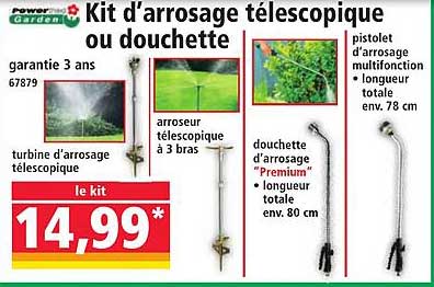 Kit d’arrosage télescopique ou douchette