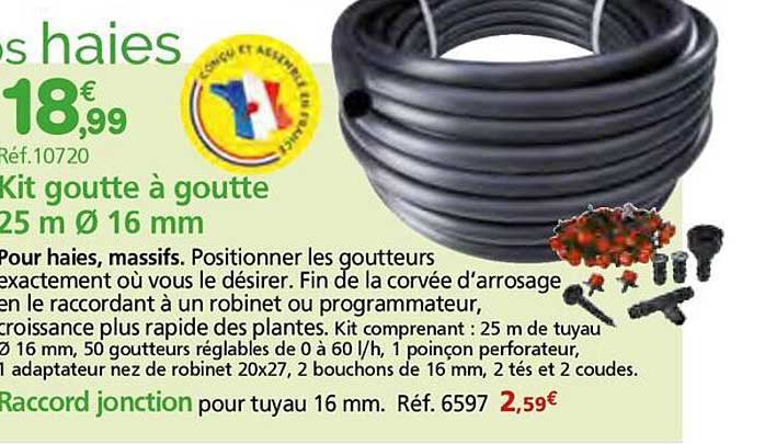Kit goutte à goutte 25 m Ø 16 mm