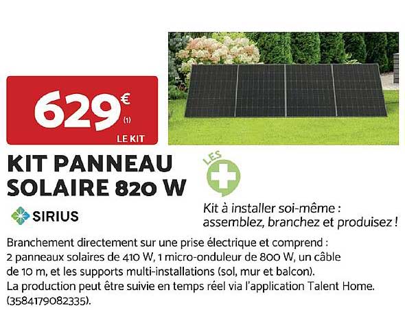 KIT PANNEAU SOLAIRE 820 W