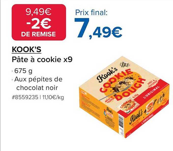 KOOK'S Pâte à cookie x9