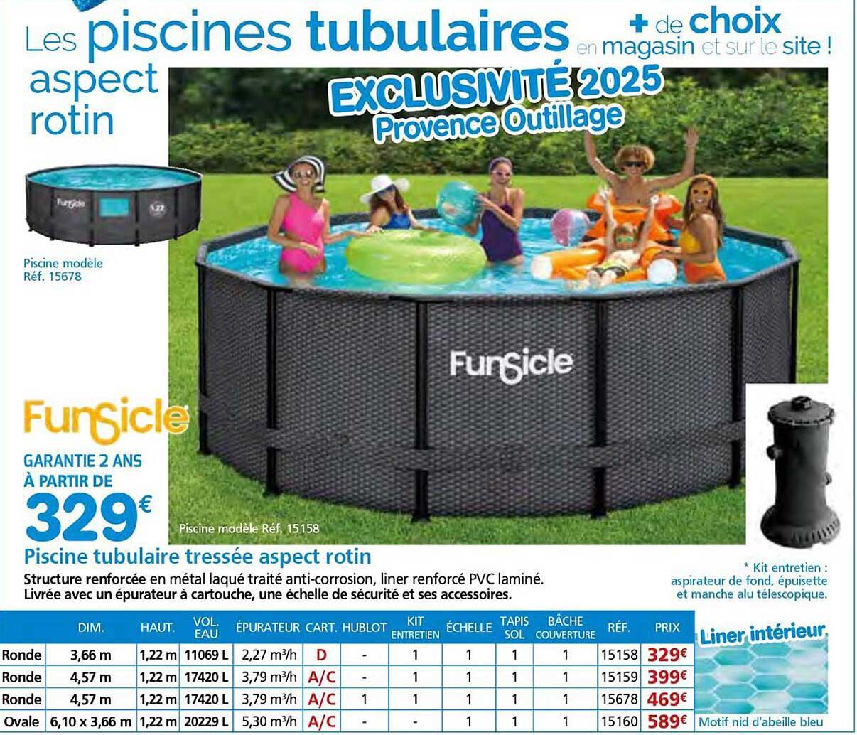 Les piscines tubulaires aspect rotin