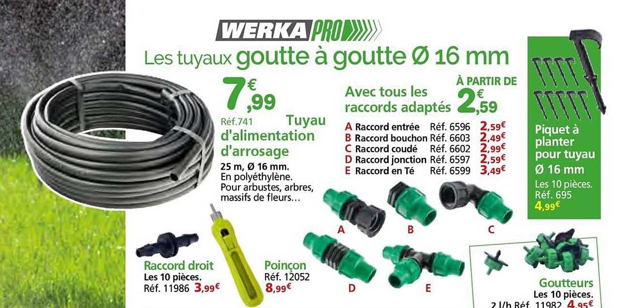 Les tuyaux goutte à goutte Ø 16 mm