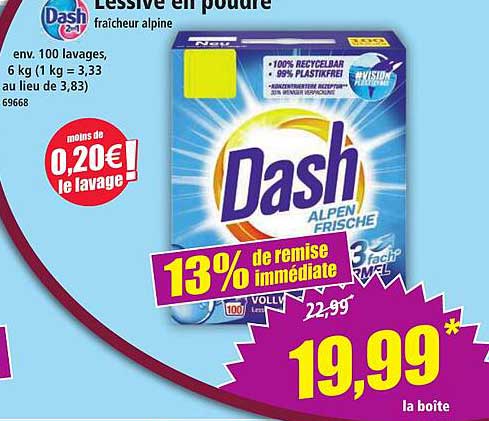 Lessive en poudre Dash Alpen Frische