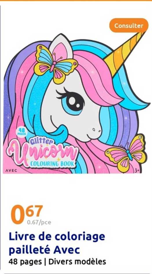 Livre de coloriage pailleté Avec