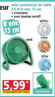 mini ventilateur de table