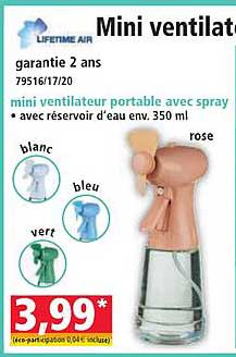 Mini ventilateur portable avec spray