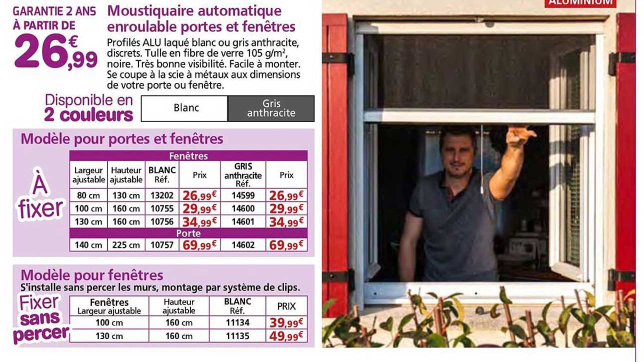 Moustiquaire automatique enroulable portes et fenêtres