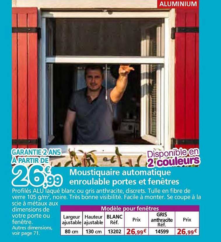 Moustiquaire automatique enroulable portes et fenêtres