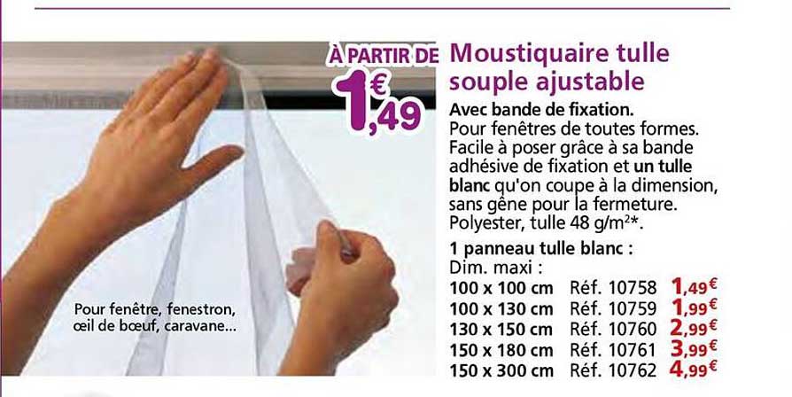 Moustiquaire tulle souple ajustable