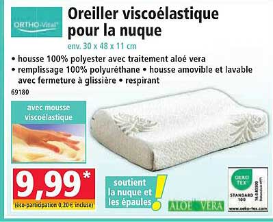 Oreiller viscoélastique pour la nuque
