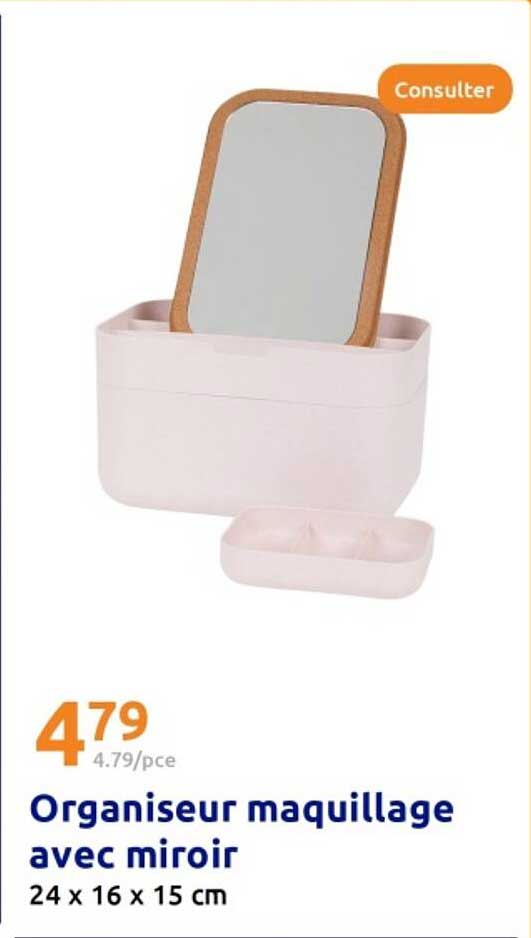 Organiseur maquillage avec miroir