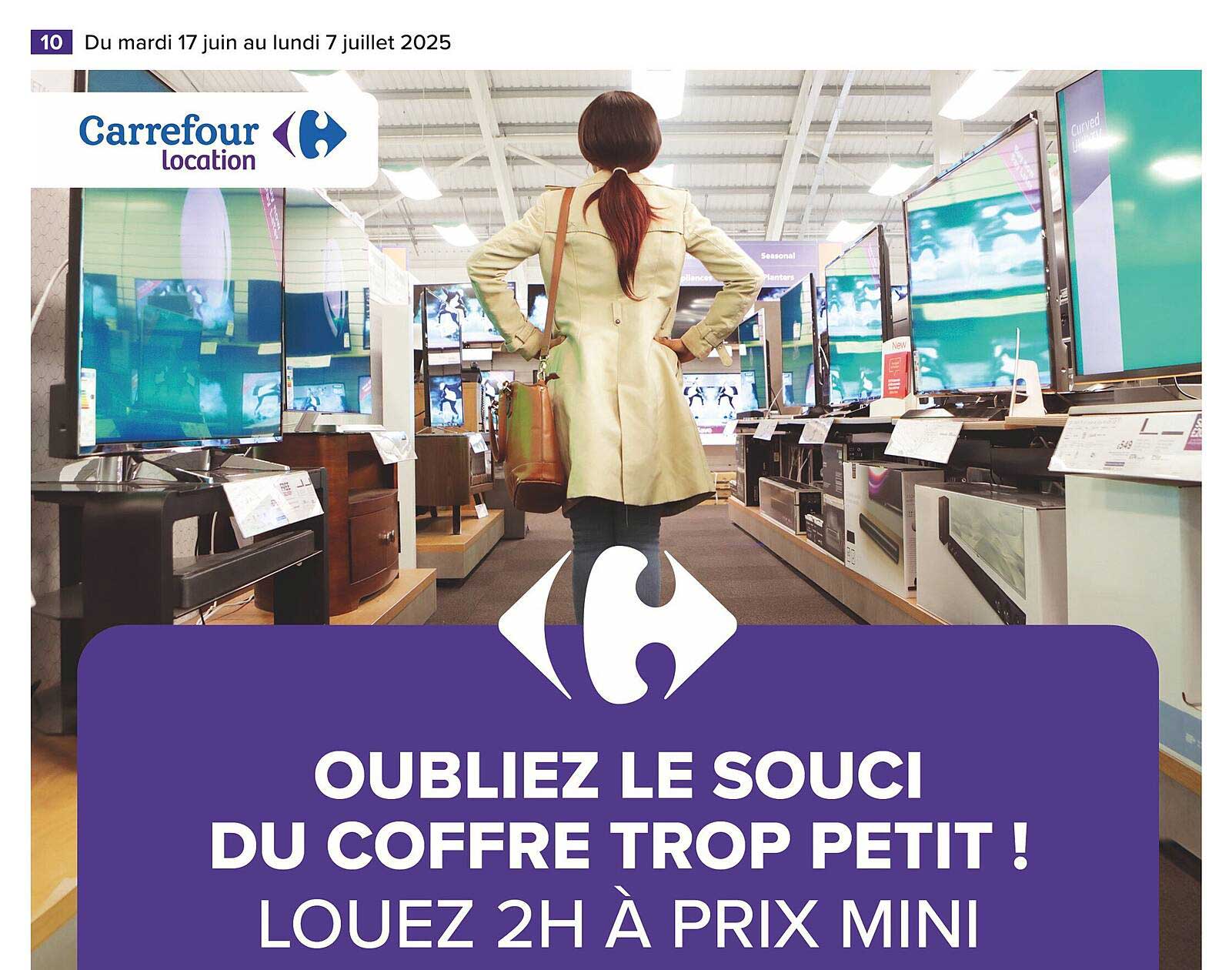 OUBLIEZ LE SOUCIS DU COFFRE TROP PETIT ! LOUEZ 2H À PRIX MINI