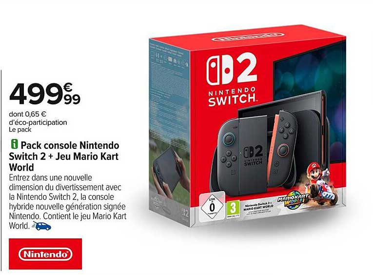 Pack console Nintendo Switch 2 + Jeu Mario Kart World