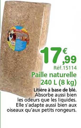 Paille naturelle 240 L (8 kg)