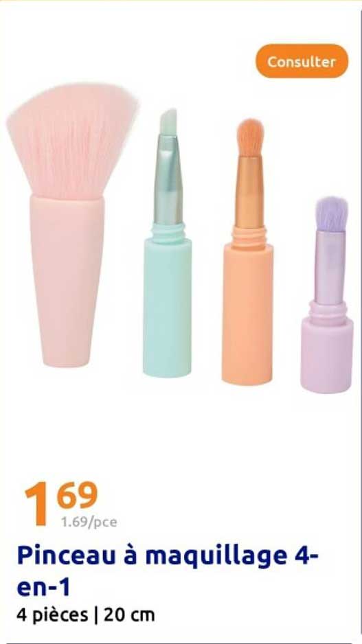 Pinceau à maquillage 4-en-1