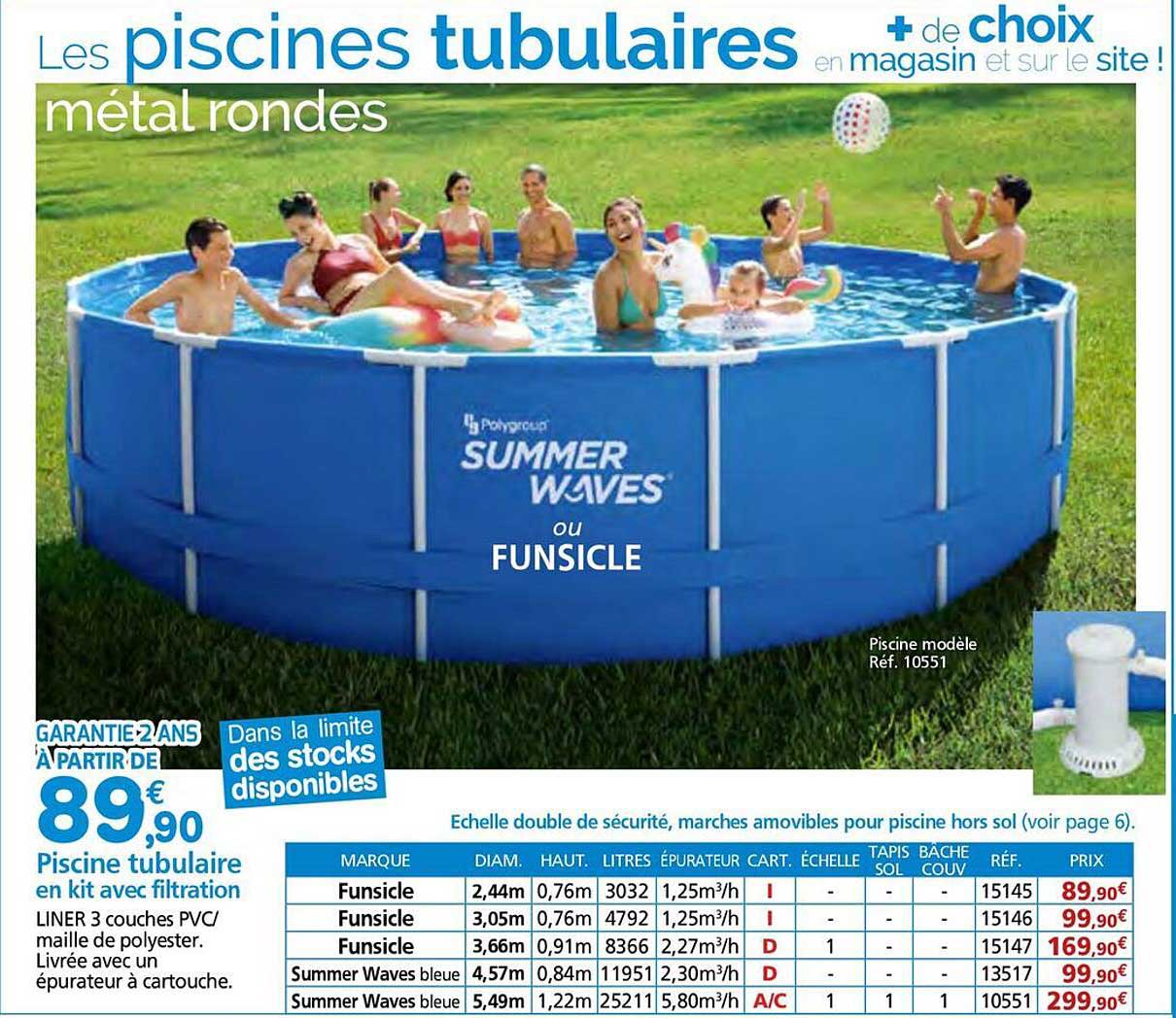 Piscine tubulaire en kit avec filtration