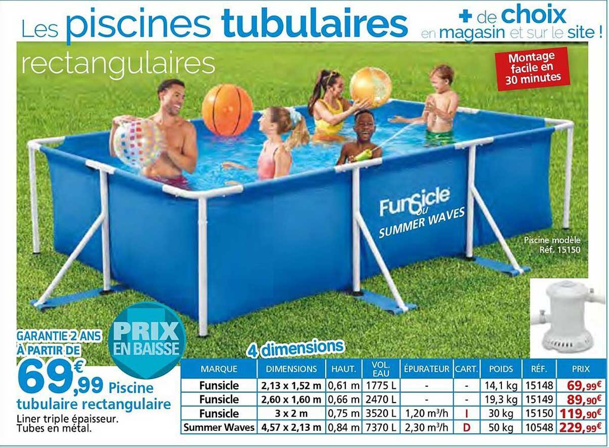 Piscine tubulaire rectangulaire à partir de 69,99€