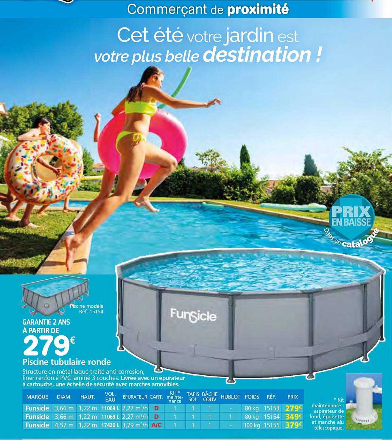Piscine tubulaire ronde à partir de 279€