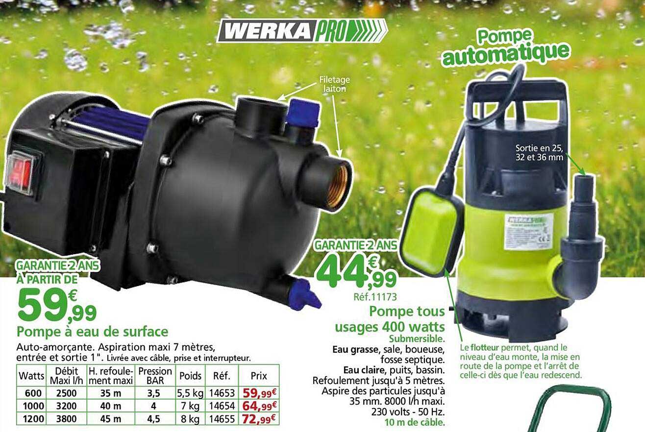 Pompe à eau de surface à partir de 59,99€