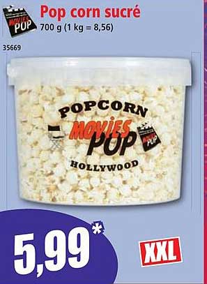 Pop corn sucré