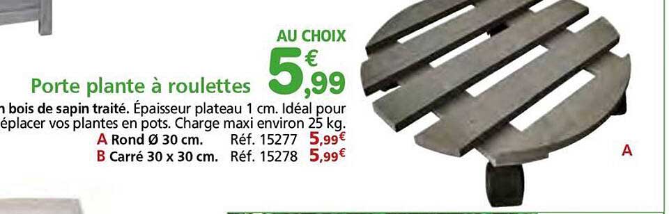Porte plante à roulettes