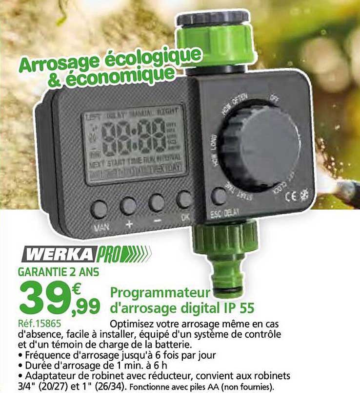 Programmateur d'arrosage digital IP 55