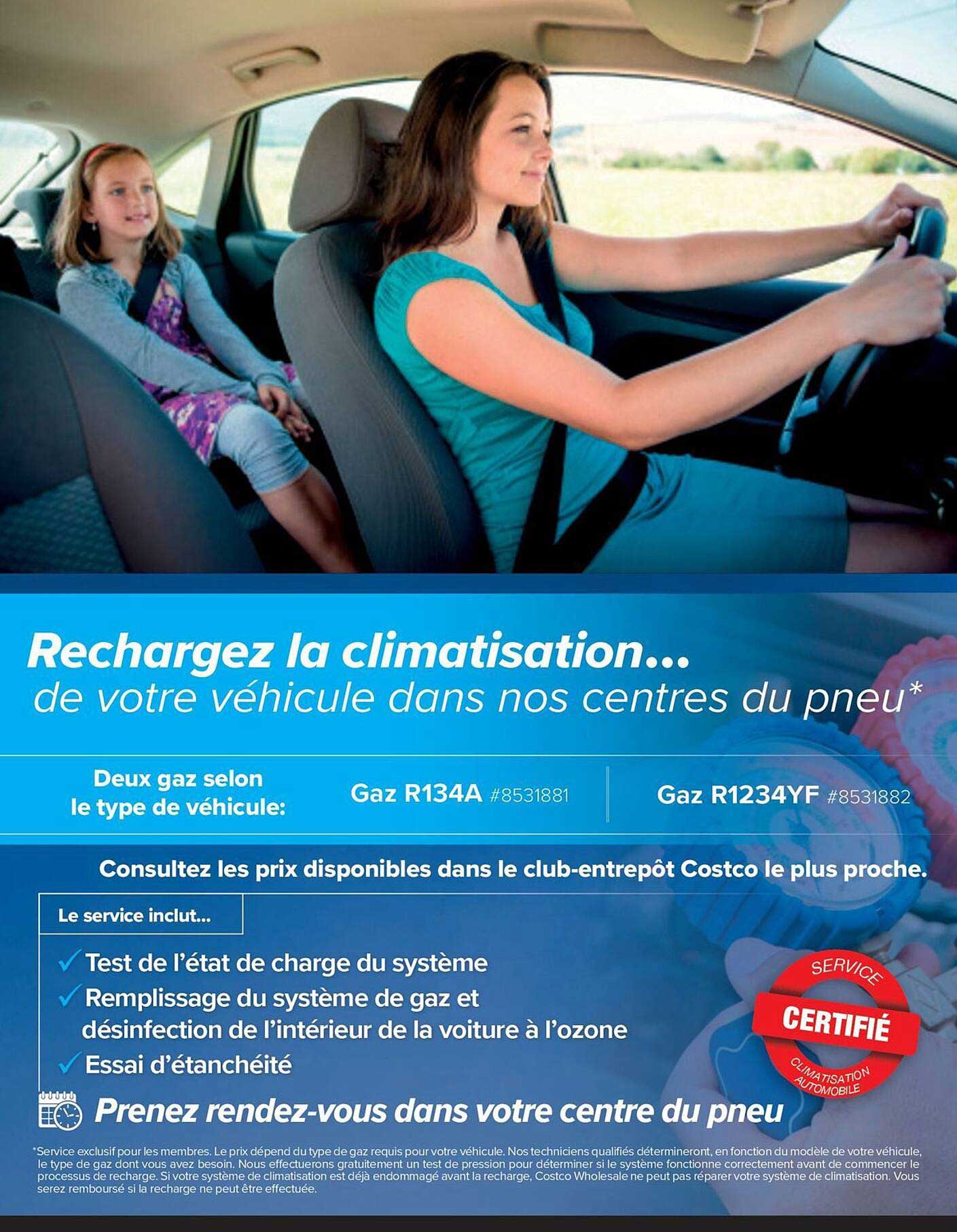 Rechargez la climatisation de votre véhicule dans nos centres du pneu*