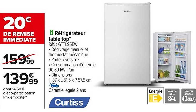 Réfrigérateur table top*