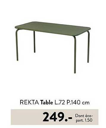 REKTA Table L.72 P.140 cm