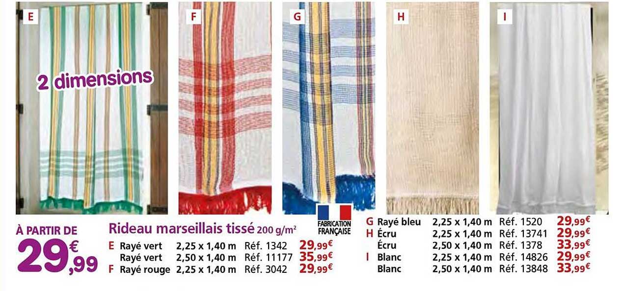 Rideau marseillais tissé 200 g/m²